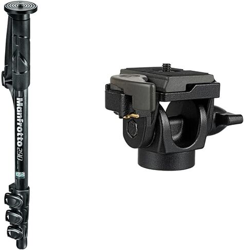 Manfrotto 290 Carbon Fiber 4-Section Monopod (MM290C4US) & 234RC Monopod Head Quick Release - Replaces 3229 in Kuwait