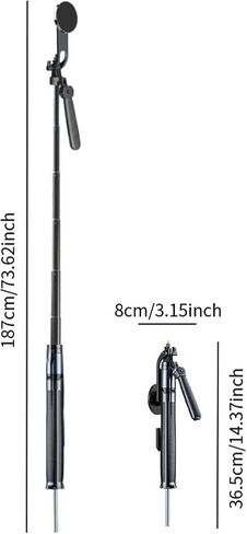 Aluminum Alloy Golf Monopod, 5.6ft Selfie Pole for Live | rotation, spike ground base, holds phone and camera in Kuwait