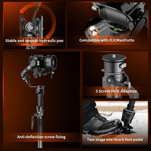 M1ProV5 Carbon Fiber Monopod with DF3 Dolly, PH70 Quick Release Mount in Kuwait