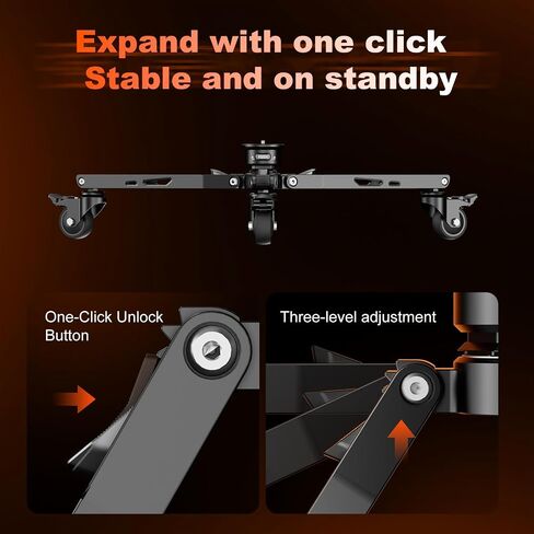 M1ProV5 Carbon Fiber Monopod with DF3 Dolly, PH70 Quick Release Mount in Kuwait
