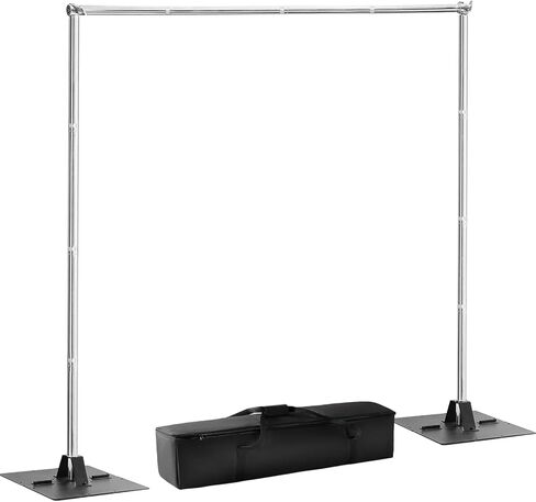 Heavy Duty Pipe and Drape Frame Kit 10x10ft Adjustable Height/Width Photography Background Support Poles All-Metal Construction Backdrop Stand for Party, Birthday, Wedding - Black in Kuwait