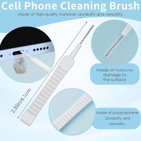Charging Port Cleaning Kit - Professional Detailing Tools | Cell Phone Cleaning Kit with Dust Plug,for Electronic Care Tablet Laptop Daily Maintenance Home Travel Device Upkeep in Kuwait