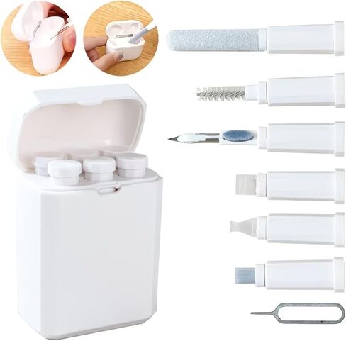 7-in-1 Cleaning Kit: Multifunctional Cleaning Tool Set (for AirPods, Keyboards, Mobile Phones, & Cameras) — Includes Multi-Purpose Deep-Cleaning Brushes and Portable Storage Case in Kuwait