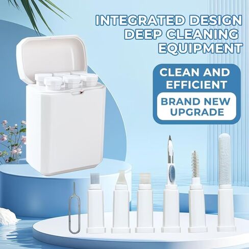 7-in-1 Cleaning Kit: Multifunctional Cleaning Tool Set (for AirPods, Keyboards, Mobile Phones, & Cameras) — Includes Multi-Purpose Deep-Cleaning Brushes and Portable Storage Case in Kuwait