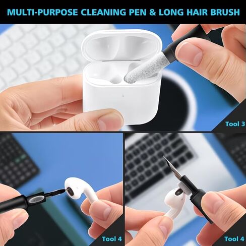 7-in-1 Cleaning Kit: Multifunctional Cleaning Tool Set (for AirPods, Keyboards, Mobile Phones, & Cameras) — Includes Multi-Purpose Deep-Cleaning Brushes and Portable Storage Case in Kuwait