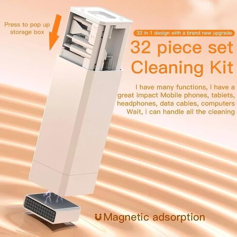 Professional Electronics Cleaning Kit, Multi-Function Computer Keyboard Cleaner Set with Retractable Brush & Earbud Cleaning Pen, Portable Screen Cleaner (Q32) in Kuwait