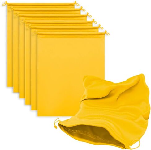 Microfiber Bags with Drawstring Soft Protective Pouch for Ski Goggles,Sunglasses,Camera Lenses,VR Headsets,Gaming Controllers,Watch Boxes (6 Pack, Yellow, 7 x 11") in Kuwait