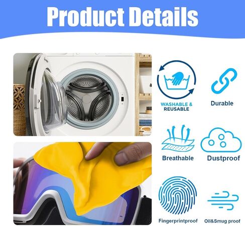 Microfiber Bags with Drawstring Soft Protective Pouch for Ski Goggles,Sunglasses,Camera Lenses,VR Headsets,Gaming Controllers,Watch Boxes (6 Pack, Yellow, 7 x 11") in Kuwait