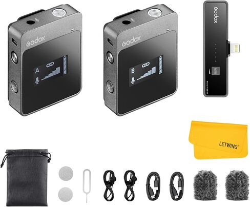 GODOX MoveLink LT1 Wireless Lavalier Microphone for iPhone, iPad, Suitable for Video Interview Podcast Vlog YouTube in Kuwait