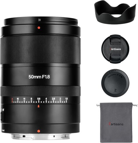 7artisans AutoFocus 50mm F1.8 Full Frame Lens,F1.8 Large Aperture,Support Automatic/Manual Face/Eye Recognition, Compatible for Sony FX A1 A9 A7M A7R A7S A7C ZVE Series,Black in Kuwait
