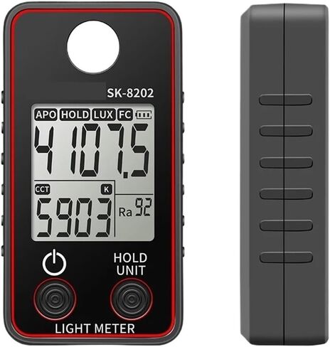 0.5-300000Lux Digital Illuminance Lux Meter Display High Precision | Wide-range sensor measures illuminance in Lux or FC with clear display, data hold and portable operation(SK-8202(Ra)) in Kuwait