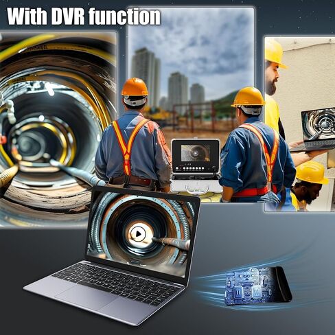 Sewer Camera 66 ft, 23 MM Pipe Inspection Camera with 12pcs LED Lights, 7" 1080P HD Monitor with DVR Function, IP68 Waterproof, Meter Marker, Included 32GB Card(20 m) in Kuwait