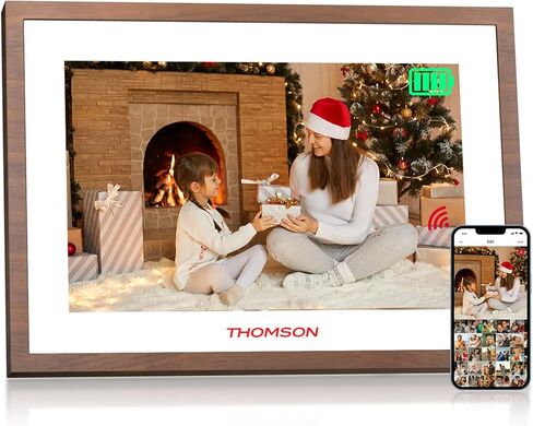 THOMSON 10.1 Inch Digital Picture Frame with 4000mAh Battery, 1280x800 HD IPS Touch Screen Digital Photo Frame with 32 GB, Auto-Rotate, Slideshow, Share Photos/Videos from Phone by App in Kuwait