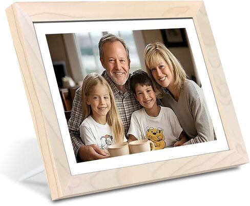 Digital Picture Frame 10.1 Inch WiFi Smart Digital Photo Frame 32GB, Electronic Picture Frame IPS HD Touchscreen with Wood Frame, Auto-Rotate Share Photos & Videos via AiMOR App Instantly in Kuwait