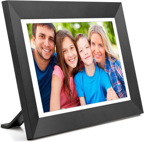 kimire Digital Picture Frame WiFi Digital Photo Frame Full HD 1366x768 IPS Touch Screen, 16GB Storage, Auto-Rotate, Support Micro Slot, Sleep Mode, Share Photos and Videos via APP(10 inch, Black) in Kuwait
