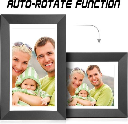 kimire Digital Picture Frame WiFi Digital Photo Frame Full HD 1366x768 IPS Touch Screen, 16GB Storage, Auto-Rotate, Support Micro Slot, Sleep Mode, Share Photos and Videos via APP(10 inch, Black) in Kuwait