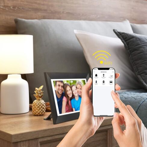 kimire Digital Picture Frame WiFi Digital Photo Frame Full HD 1366x768 IPS Touch Screen, 16GB Storage, Auto-Rotate, Support Micro Slot, Sleep Mode, Share Photos and Videos via APP(10 inch, Black) in Kuwait