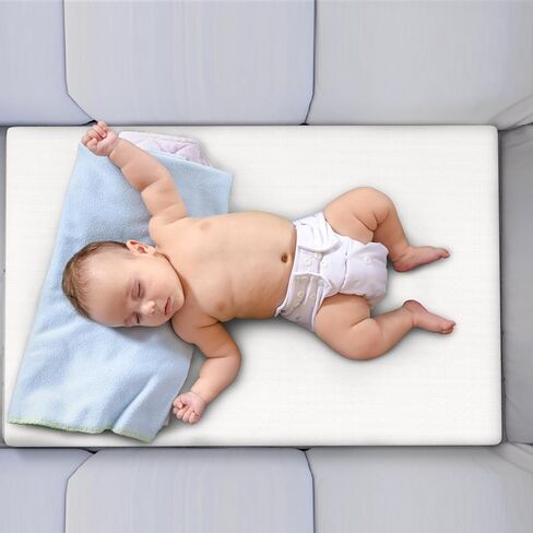 YENING Organic Cotton Pack and Play Mattress Pad Breathable 38x26 Waterproof Baby Mattress for Pack N Play Matress Topper Waterproof with Strap White in Kuwait