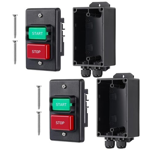 Dreyoo 1 Set 120/230V On/Off Switch with Deep Switch Box for Table Saw | 120V/230V Dual Voltage, Single Phase Design, Deep Switch Box, Emergency Power Control, Wide Power Tool Compatibilityc in Kuwait