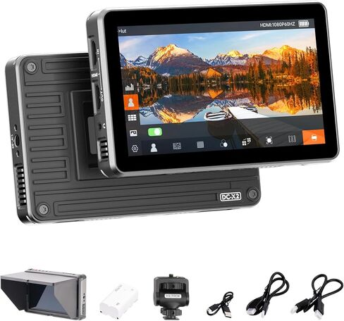 VILTROX DC-550 5.5" Camera Field Monitor, 1200 Nits 1920x1080 IPS Touch Screen DSLR Camera Monitor with 3D LUT, 4K HDMI Loop in/Out with Peak Focus DSLR Video Assist HDR Waveform Sunshade Hood/Battery in Saudi Arabia