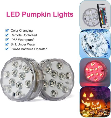 Submersible LED Pool Lights for Inground Pools and Above Ground Pools, 16 Colors 4 Modes Battery Powered Underwater LED Lights with Remote for Pool Pond Camping Bucket Decoration (4 Pack) in Kuwait