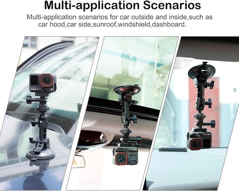PellKing Suction Cup Mount for Insta360 AcePro 2/X5/X4 Air,Car Windshield Dash Holder 360 Degree Rotation Suction Cup with Quick Release Magnetic Mount for Insta360 X5 for AcePro 2 Accessories in Kuwait