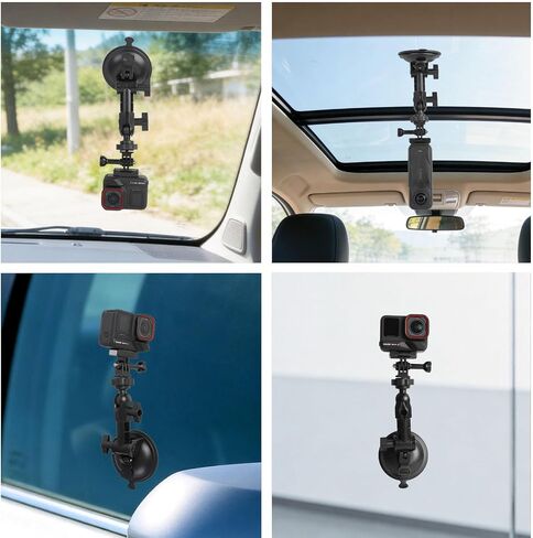 PellKing Suction Cup Mount for Insta360 AcePro 2/X5/X4 Air,Car Windshield Dash Holder 360 Degree Rotation Suction Cup with Quick Release Magnetic Mount for Insta360 X5 for AcePro 2 Accessories in Kuwait