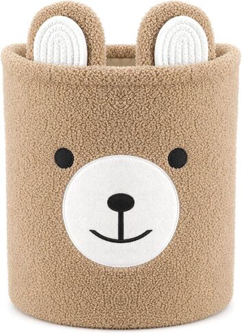 Bear Basket Household Hamper Teddy Bar Fabric Decorative Basket for Baby Shower Laundry Toys Gift Bin Pillows Blankets Clothes Storage Indoor Corner Living Room Decor in Kuwait