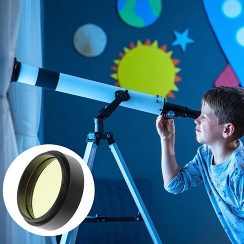 Balacoo 1.25 Inch Telescope Moon Filter Yellow Aluminum Alloy Planet Filter Accessories for Astronomy and Moon Observation Minimizing Vignetting and Providing Comfortable Lunar Views in Kuwait
