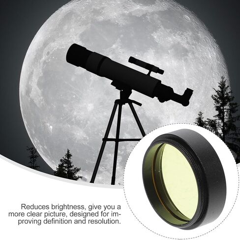 Balacoo 1.25 Inch Telescope Moon Filter Yellow Aluminum Alloy Planet Filter Accessories for Astronomy and Moon Observation Minimizing Vignetting and Providing Comfortable Lunar Views in Kuwait