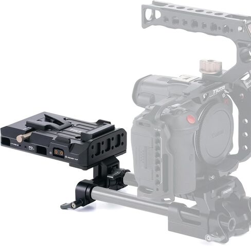 Tilta PD V Mount Battery Plate - Black | 14.8V P-Tap Ports | 5V USB-C Port | 60W USB-C PD Port | 15mm LWS Rod Mounting | Black | TA-BTP3-V-B in Kuwait