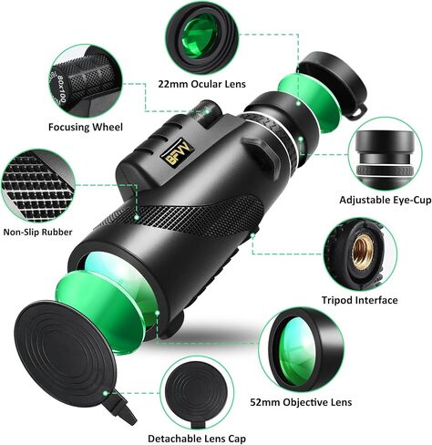 80x100 High Powered Monocular Telescope for Adults Bird Watching | Monoculars with Smartphone Adapter Tripod, Low Night Vision HD Monocular for Hiking Hunting Trave, Gifts for Men Women in Kuwait