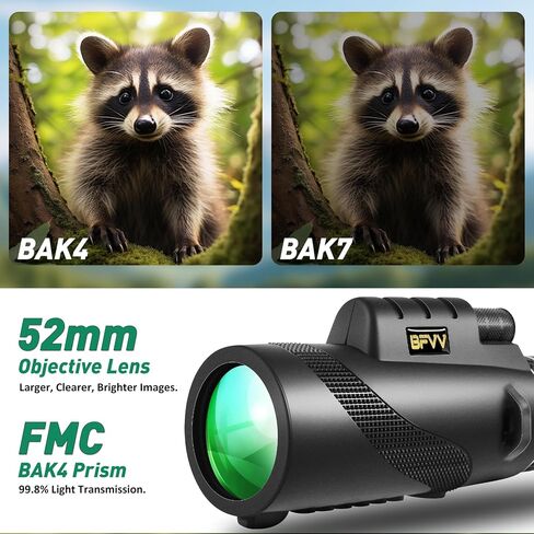 80x100 High Powered Monocular Telescope for Adults Bird Watching | Monoculars with Smartphone Adapter Tripod, Low Night Vision HD Monocular for Hiking Hunting Trave, Gifts for Men Women in Kuwait