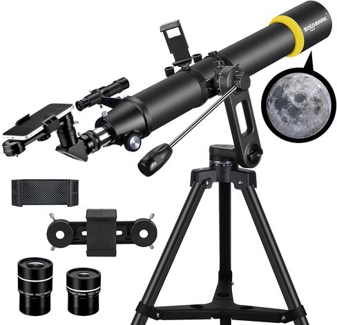 Telescope, Telescopes for Adults Astronomy Professional, 90mm Aperture 1000mm High Powered Telescope for Beginners & Kids with Precision Adjustment Vertisteel AZ Mount Tripod Phone Adapter in Kuwait