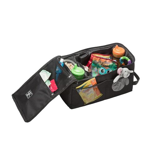 J.L. Childress Backseat Butler Car Seat Organizer for Kids - Essential Car Ride Accessories for Travel & Road Trips, Storage Organization for Front, Back, & Passenger Seats, 10 Pockets - Black in Kuwait
