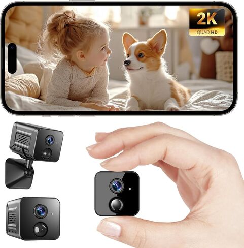 Hidden Camera – 2K HD Wireless Spy Camera with Audio/Video, Mini Indoor Camera for Home Security, AI Motion Detection, Night Vision, Built-in Siren, Two-Way Audio, 60-Day Battery Life in Kuwait