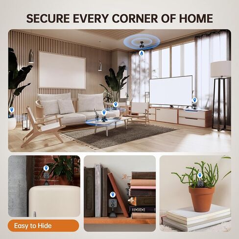 Hidden Camera – 2K HD Wireless Spy Camera with Audio/Video, Mini Indoor Camera for Home Security, AI Motion Detection, Night Vision, Built-in Siren, Two-Way Audio, 60-Day Battery Life in Kuwait