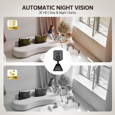 Hidden Camera – 2K HD Wireless Spy Camera with Audio/Video, Mini Indoor Camera for Home Security, AI Motion Detection, Night Vision, Built-in Siren, Two-Way Audio, 60-Day Battery Life in Kuwait