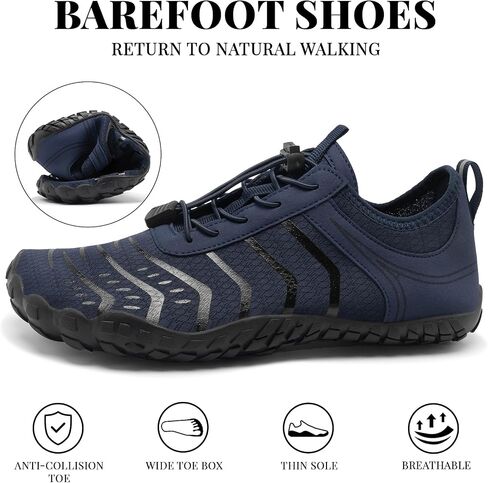 2026 New Barefoot Shoes Women Men Footwear,Wide Toe Box Beach Water Shoe | Zero Drop Comfortable & Non-Slip Barefoot Vitality Shoe,Women's Athletic Footwear for Walking Hiking Running Swimming Boating in Kuwait