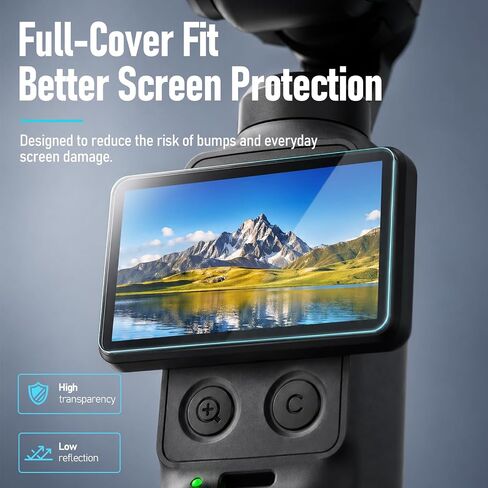 AMBITFUL Screen Protector for DJI Osmo Pocket 3/4, Tempered Glass Touchscreen Film with Lens Protector, HD Clear Anti-Scratch Anti-Fingerprint Protective Cover, Touch Sensitive Camera Accessories in Kuwait