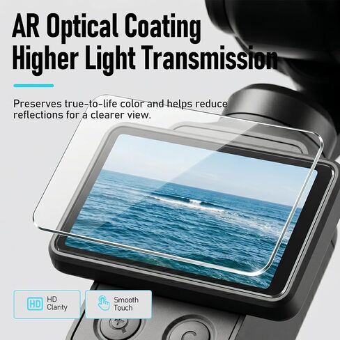 AMBITFUL Screen Protector for DJI Osmo Pocket 3/4, Tempered Glass Touchscreen Film with Lens Protector, HD Clear Anti-Scratch Anti-Fingerprint Protective Cover, Touch Sensitive Camera Accessories in Kuwait