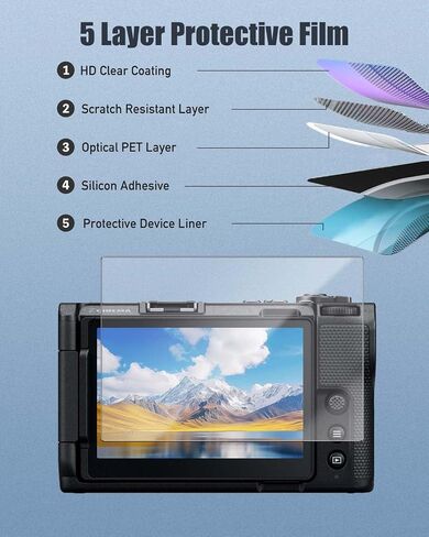 2-Pack Screen Protector for Nikon ZR,9H Hardness Tempered Glass for Nikon ZR Camera, Anti-Scratch, Bubble Free, HD Clarity in Kuwait