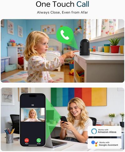 FOSCAM 4K Indoor Camera, Full Space Sense WiFi Camera with 360° Radar Auto-Tracking Baby & Pet Camera - No-Blind-Spot View, One Touch Call, Human/Motion/Sound Detection, Compatible with Alexa (Black) in Kuwait