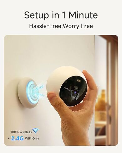 Noorio Magnetic Wireless Security Camera, Built-in 32GB Storage | Magnetic Mount Camera, Battery Powered Indoor&Outdoor Camera, Human/Pet Detection, Color Night Vision, 1080P in Kuwait