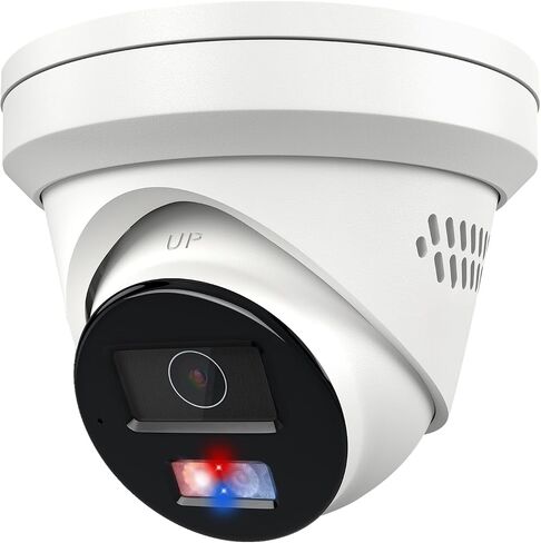 Anpviz 5MP Turret Wired PoE IP Security Camera Metal Outdoor | Strobe Red & Blue Light and Audio Alarm, Human Vehicle Detection, Two Way Audio, Smart Dual Light, IPC-D3653WD-RB in Kuwait
