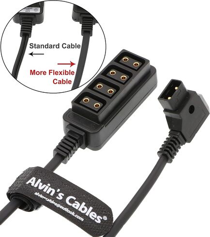 Alvin's Cables D-tap Splitter Cable D-tap Male to 4 Port Dtap Female Power Adapter for V-Mount Camera Battery P-tap Power Hub 70cm| 27.6inches in Kuwait