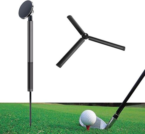 Golf Monopod Tripod Stake with Phone Holder Telescopic Rod Aluminum Mount Ground Spike for and Suitable for Golf TRAI, Black Ground Spike in Kuwait