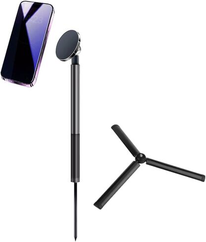 Golf Monopod Tripod Stake with Phone Holder Telescopic Rod Aluminum Mount Ground Spike for and Suitable for Golf TRAI, Black Ground Spike in Kuwait