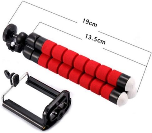 Mobile Phone Tripod Holder Portable Sponge, Red Foldable in Kuwait