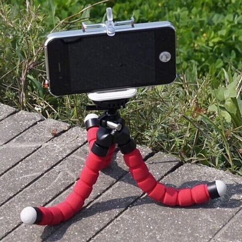 Mobile Phone Tripod Holder Portable Sponge, Red Foldable in Kuwait
